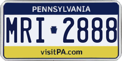 PA license plate MRI2888