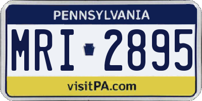 PA license plate MRI2895