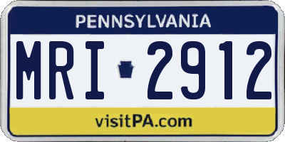 PA license plate MRI2912