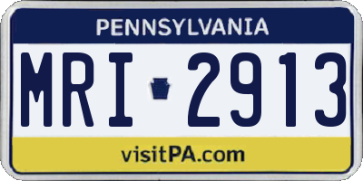 PA license plate MRI2913