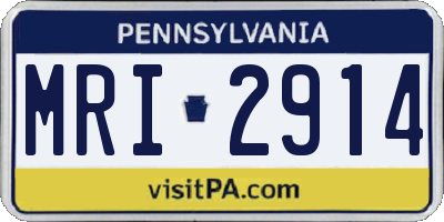 PA license plate MRI2914