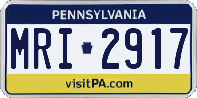 PA license plate MRI2917