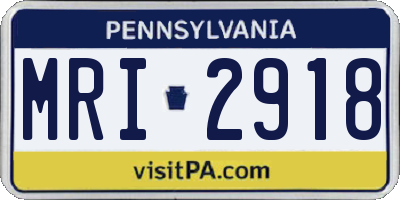 PA license plate MRI2918