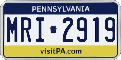 PA license plate MRI2919