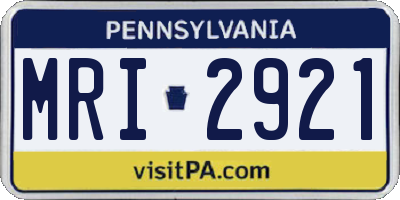 PA license plate MRI2921