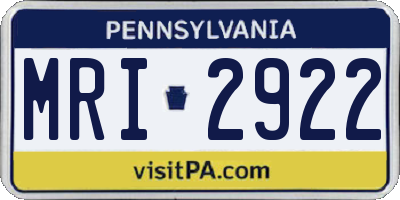 PA license plate MRI2922