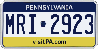 PA license plate MRI2923