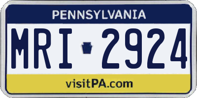 PA license plate MRI2924