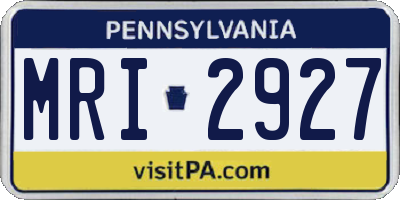 PA license plate MRI2927