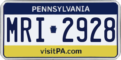 PA license plate MRI2928