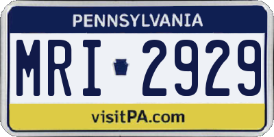 PA license plate MRI2929