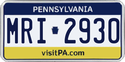 PA license plate MRI2930