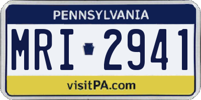 PA license plate MRI2941