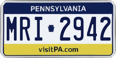 PA license plate MRI2942