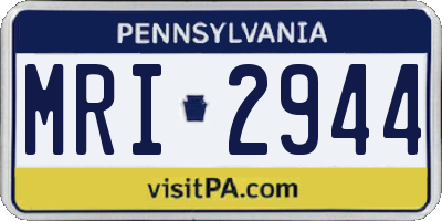 PA license plate MRI2944