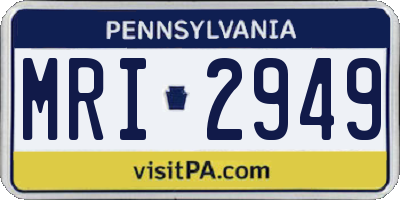 PA license plate MRI2949