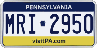 PA license plate MRI2950
