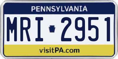 PA license plate MRI2951