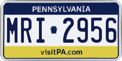 PA license plate MRI2956