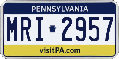 PA license plate MRI2957