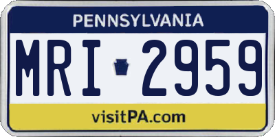 PA license plate MRI2959