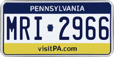 PA license plate MRI2966
