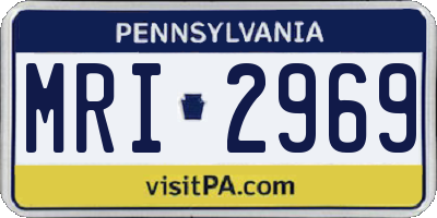 PA license plate MRI2969