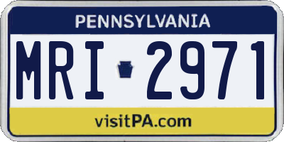 PA license plate MRI2971
