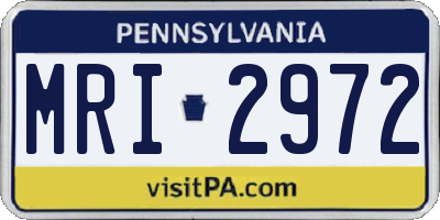 PA license plate MRI2972