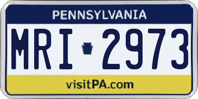 PA license plate MRI2973