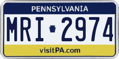 PA license plate MRI2974