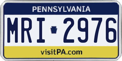 PA license plate MRI2976