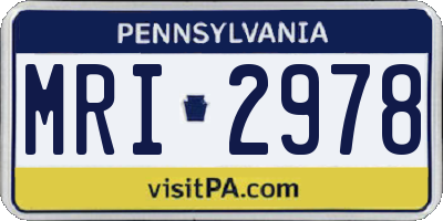 PA license plate MRI2978