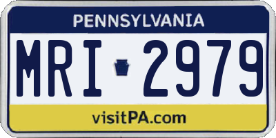 PA license plate MRI2979