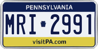 PA license plate MRI2991