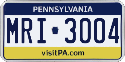 PA license plate MRI3004