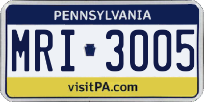 PA license plate MRI3005