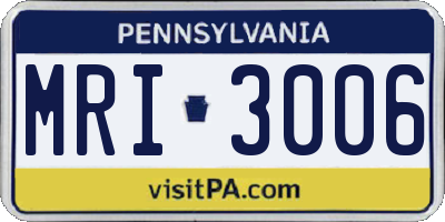 PA license plate MRI3006