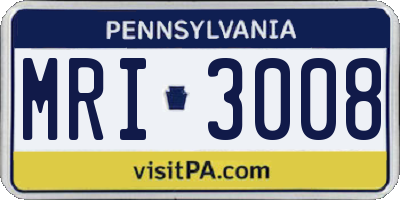 PA license plate MRI3008