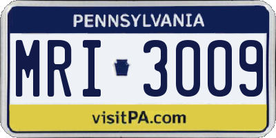 PA license plate MRI3009