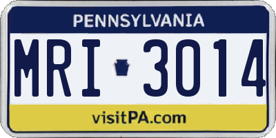 PA license plate MRI3014