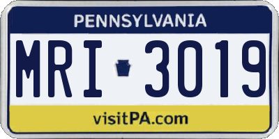 PA license plate MRI3019