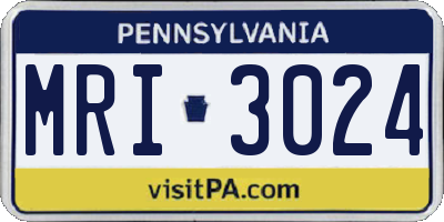 PA license plate MRI3024