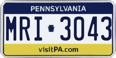 PA license plate MRI3043