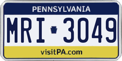 PA license plate MRI3049