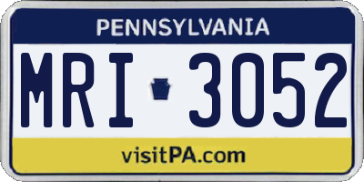 PA license plate MRI3052