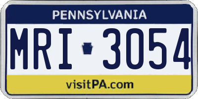 PA license plate MRI3054
