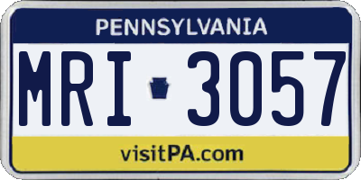 PA license plate MRI3057