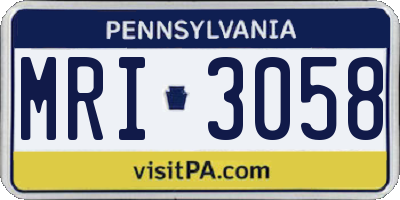 PA license plate MRI3058