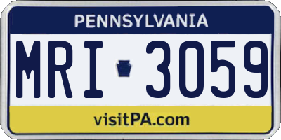 PA license plate MRI3059